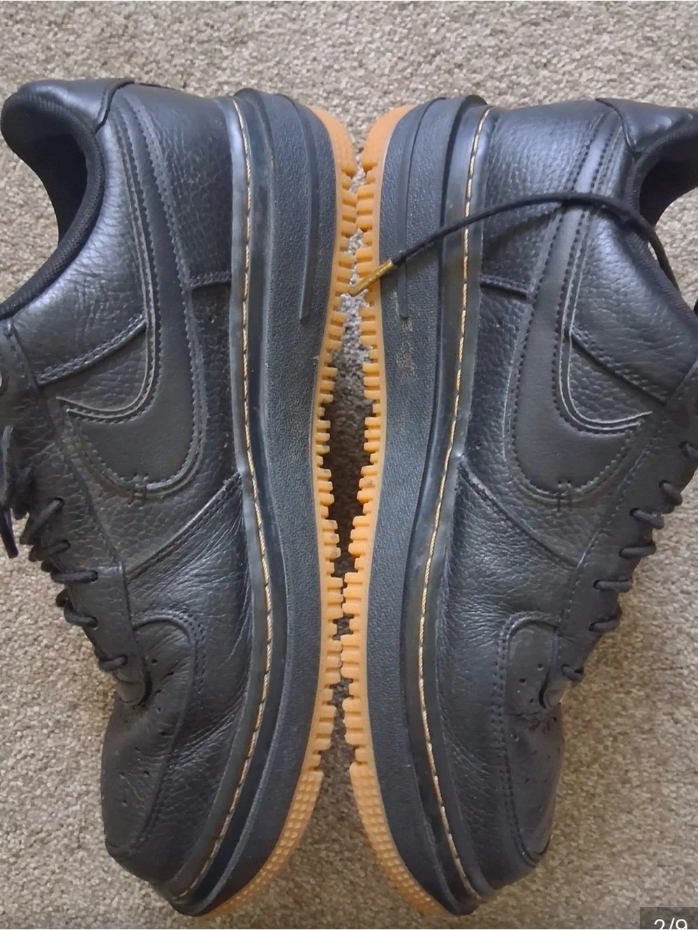 Nike Men's Black Leather Sneakers with Gum Sole Make Offer!!!!!